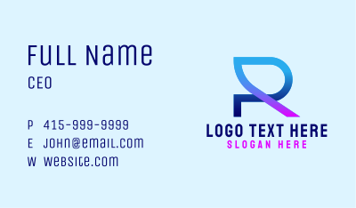 Multimedia Technology Letter R Business Card