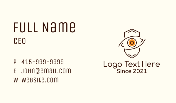 Minimalist Eye Shield Business Card Design Image Preview