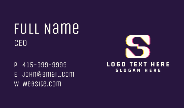 Game Glitch Letter S Business Card Design Image Preview