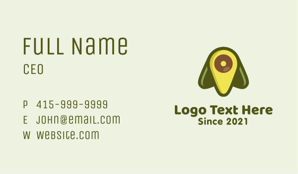 Green Avocado Location Business Card Design Image Preview