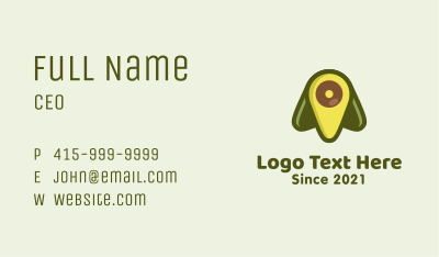 Green Avocado Location Business Card