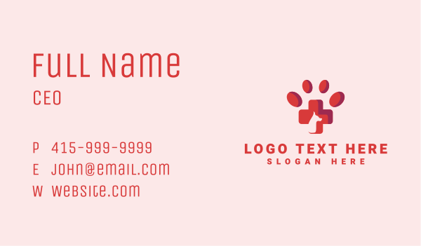 Pet Dog Paw Veterinary Business Card Design Image Preview