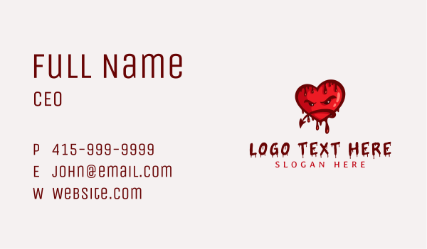 Bloody Demon Heart Business Card Design Image Preview