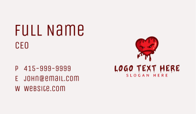 Bloody Demon Heart Business Card Image Preview