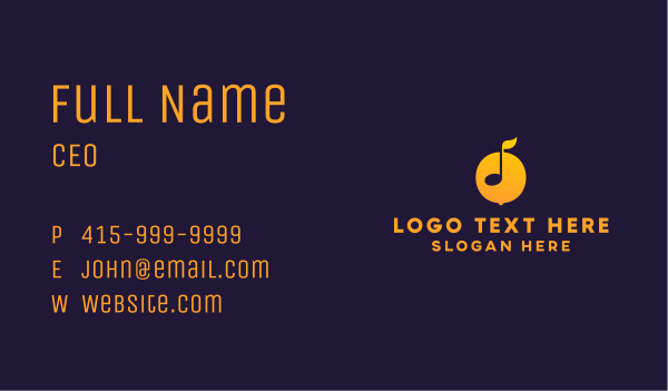 Lemon Music Note  Business Card Design Image Preview