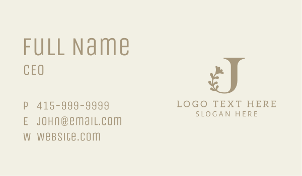 Flower Blossom Letter J Business Card Design Image Preview