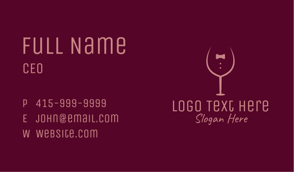 Elegant Winery Glass Business Card Design Image Preview
