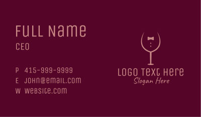 Elegant Winery Glass Business Card