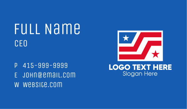 Two Star Stripes Flag  Business Card Design Image Preview