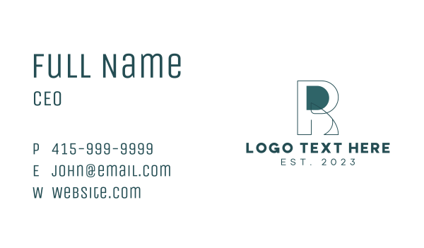 Letter R Company Business Card Design