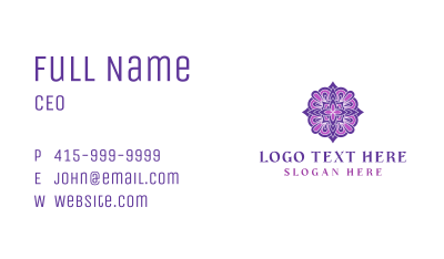 Purple Symmetrical Mandala Business Card Image Preview