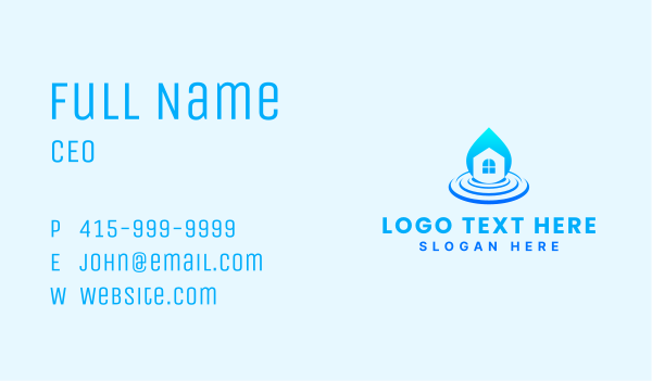 Droplet House Real Estate Business Card Design Image Preview