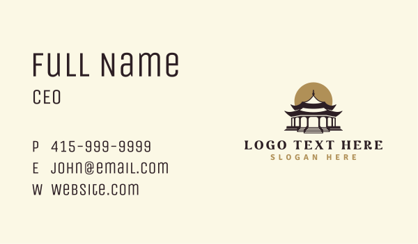 Chinese Temple Pagoda Business Card Design Image Preview