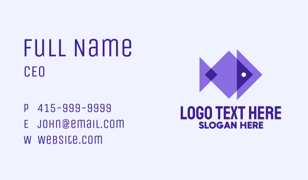 Modern Purple Fish  Business Card Design Image Preview