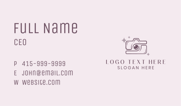 Camera Lens Sparkle Business Card Design Image Preview