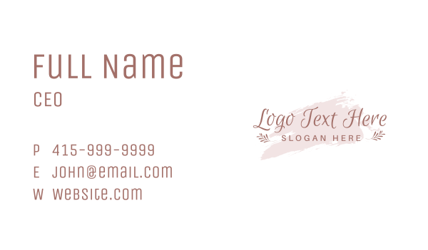 Blush Feminine Wordmark Business Card Design Image Preview