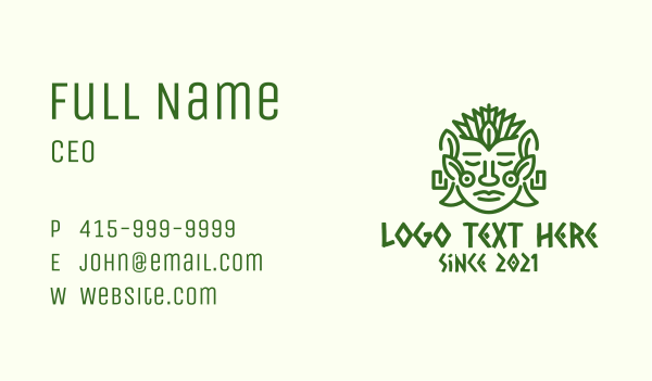 Nature Mayan Mask Business Card Design Image Preview
