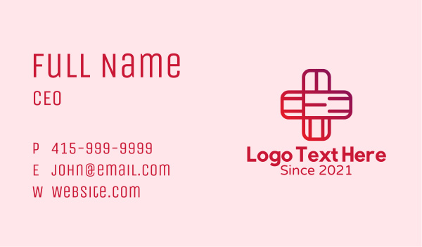 Red Health Cross Business Card Design Image Preview