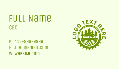 Sawmill Tree Lumber Badge Business Card Image Preview