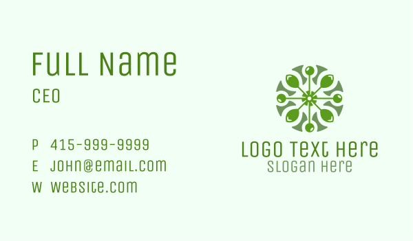 Circular Leaf Pattern Business Card Design Image Preview
