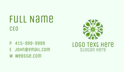 Circular Leaf Pattern Business Card Image Preview