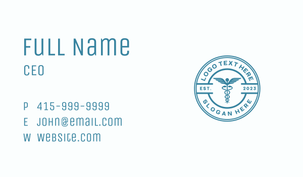 Medical Health Caduceus  Business Card Design Image Preview