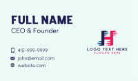 Tech Glitch Letter H   Business Card Image Preview