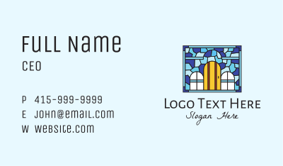 Decorative House Stained Glass Business Card Image Preview