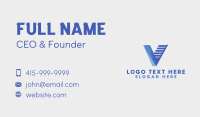 Blue Letter V Staircase Business Card Image Preview