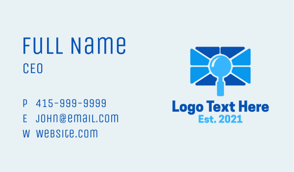Blue Search Camera Business Card Design Image Preview