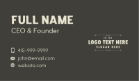 Classic Casual Wordmark Business Card Design