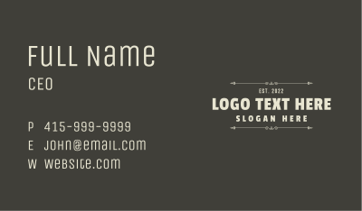 Classic Casual Wordmark Business Card Image Preview