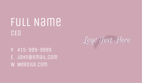 Feminine Script Wordmark Business Card Design Image Preview