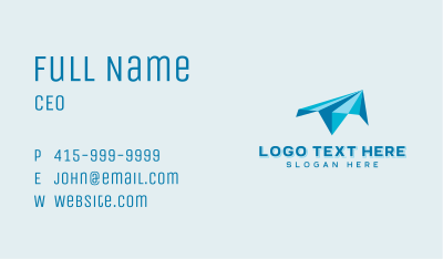 Paper Plane Aviation Business Card Image Preview