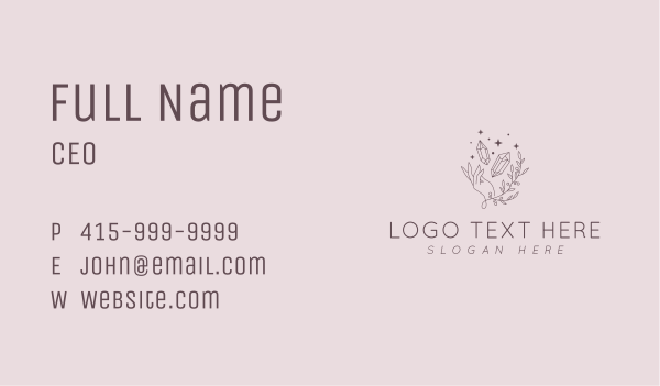 Feminine Hand Crystal Business Card Design Image Preview