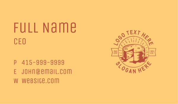 Hipster Cheese Wheel Business Card Design Image Preview