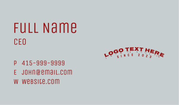 Bloody Horror Wordmark Business Card Design Image Preview