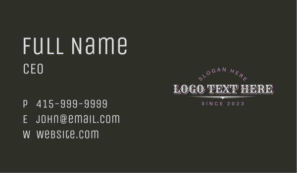 Western Apparel Wordmark Business Card Design Image Preview