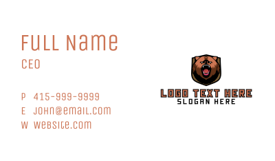 Angry Wild Bear  Business Card Image Preview