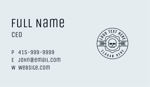 Hipster Wheat Skull Business Card Design Image Preview