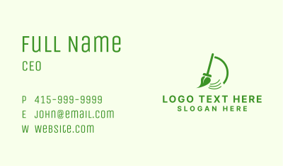 Letter D Leaf Mop Business Card Image Preview