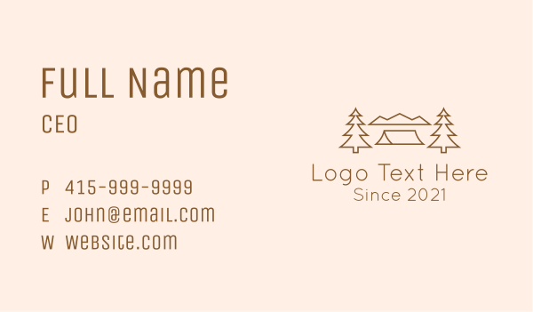 Pine Tree Campsite Business Card Design Image Preview