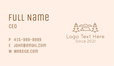Pine Tree Campsite Business Card Image Preview
