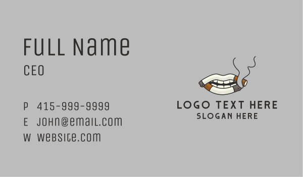 Cigarette Lips Smoke Business Card Design Image Preview