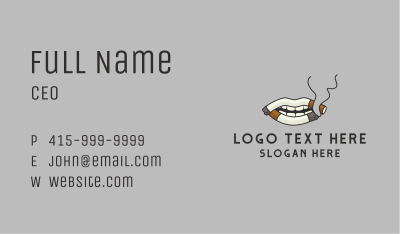 Cigarette Lips Smoke Business Card Image Preview