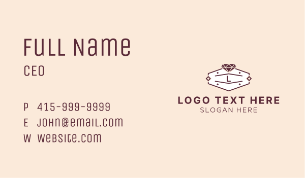 Diamond Jewelry Letter  Business Card Design Image Preview