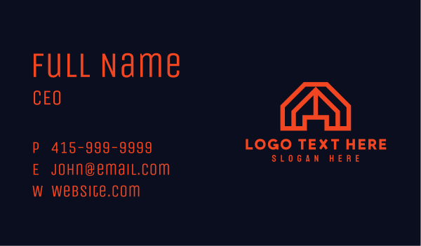Orange Geometric Letter A Business Card Design Image Preview