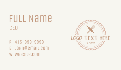 Pastry Shop Wordmark Business Card Image Preview