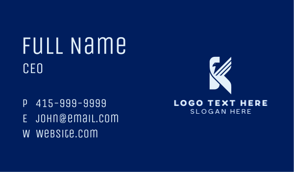 Airline Hawk Letter K Business Card Design Image Preview