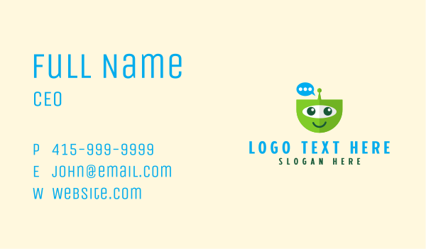 Chat Bot Mascot  Business Card Design Image Preview